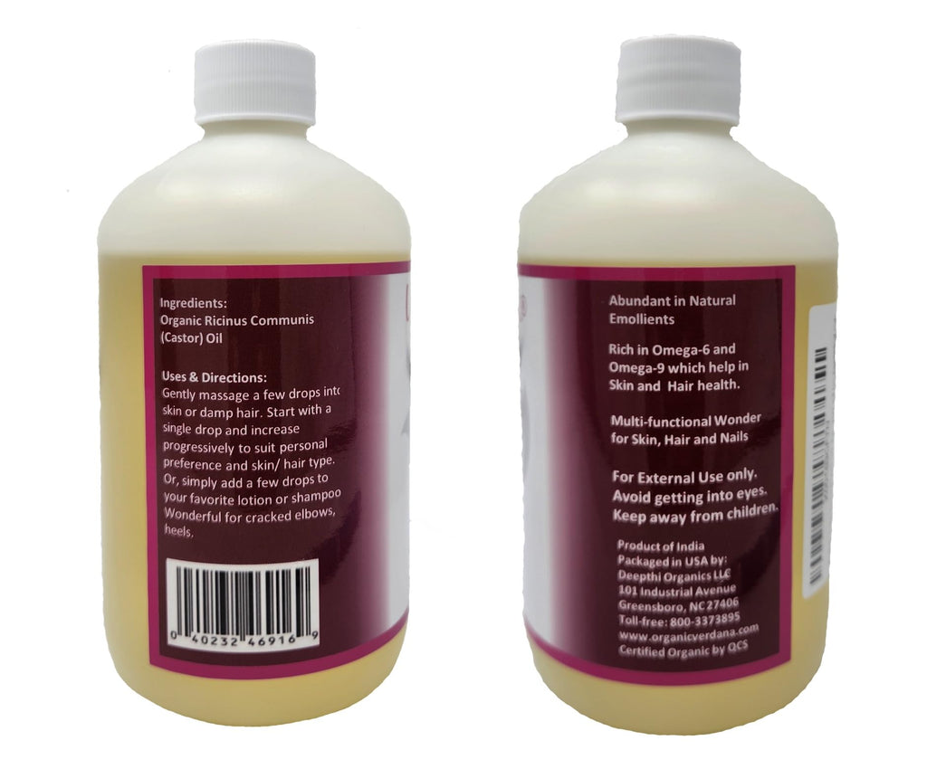 Verdana Organic Castor Oil – USDA Certified Organic – Cold Pressed, Unrefined, 100% Pure and Hexane VerdanaBuy Supplements Australia