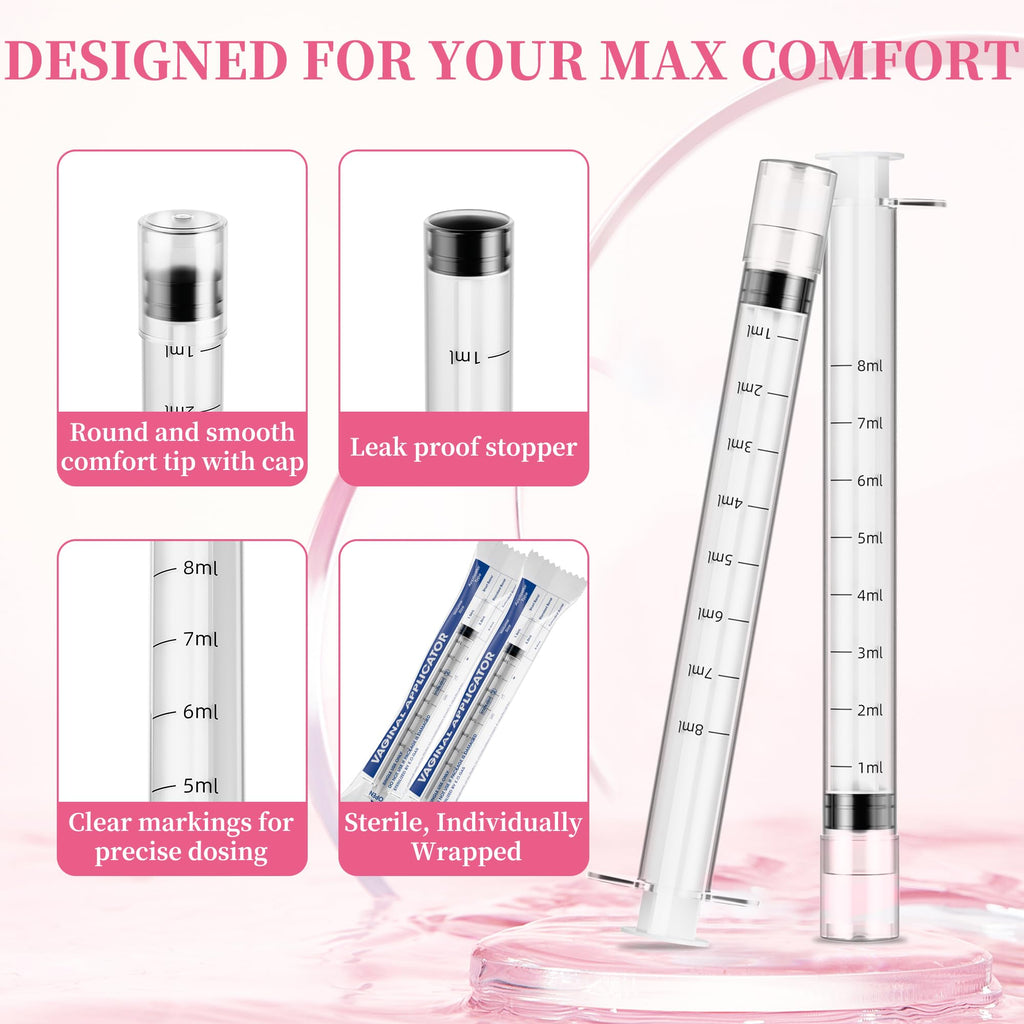 Disposable Vaginal Suppository Applicator for Women – 8ml Lube Injector Syringes with Smooth Tip, Fits Most Creams Gels Pills Tablet Suppositories, Sterilized Individually Wrapped, Pack of 20 BeHerkBuy Supplements Australia