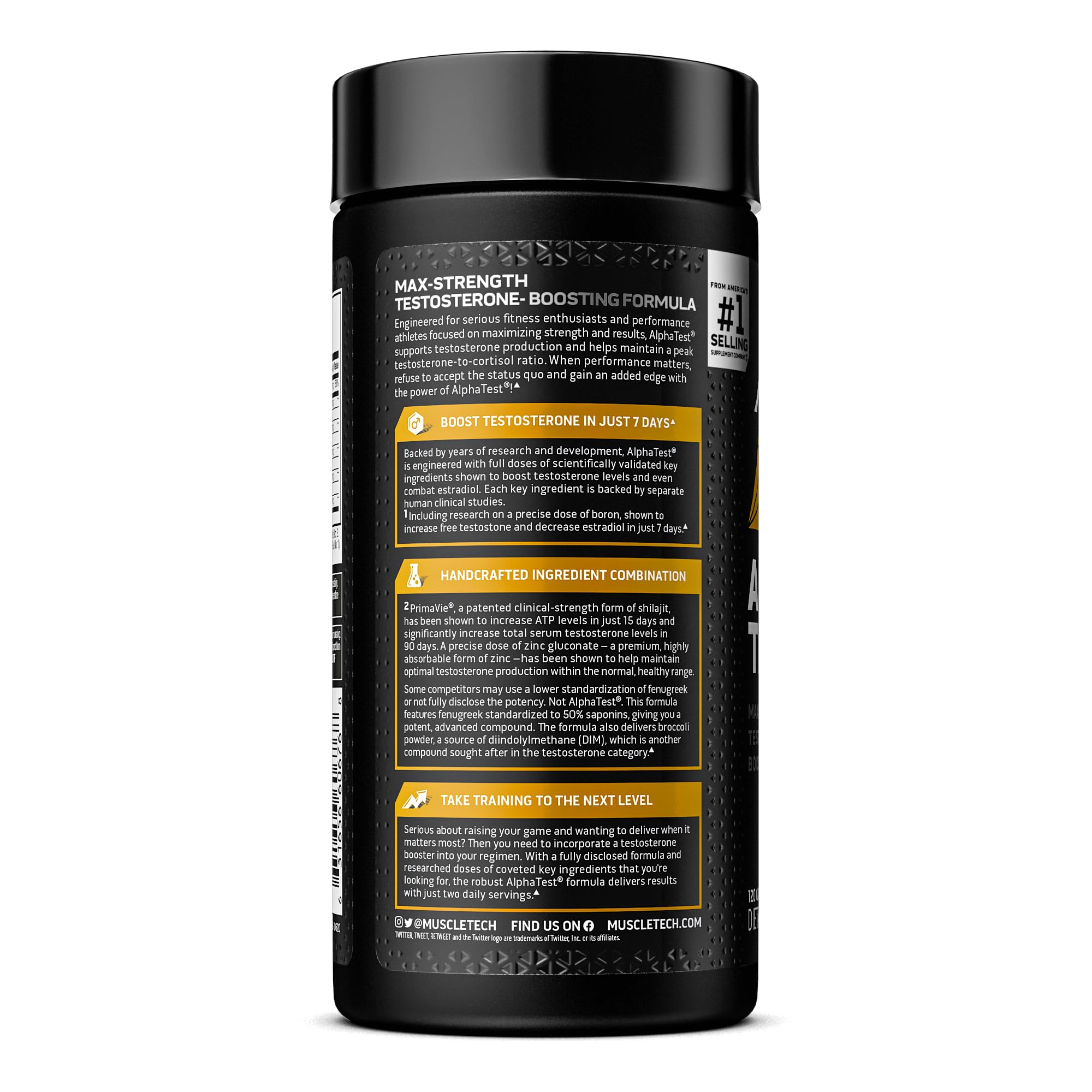 Testosterone Booster for Men, MuscleTech AlphaTest, Tribulus Terrestris & Boron Suppleme MuscleTechBuy Supplements Australia