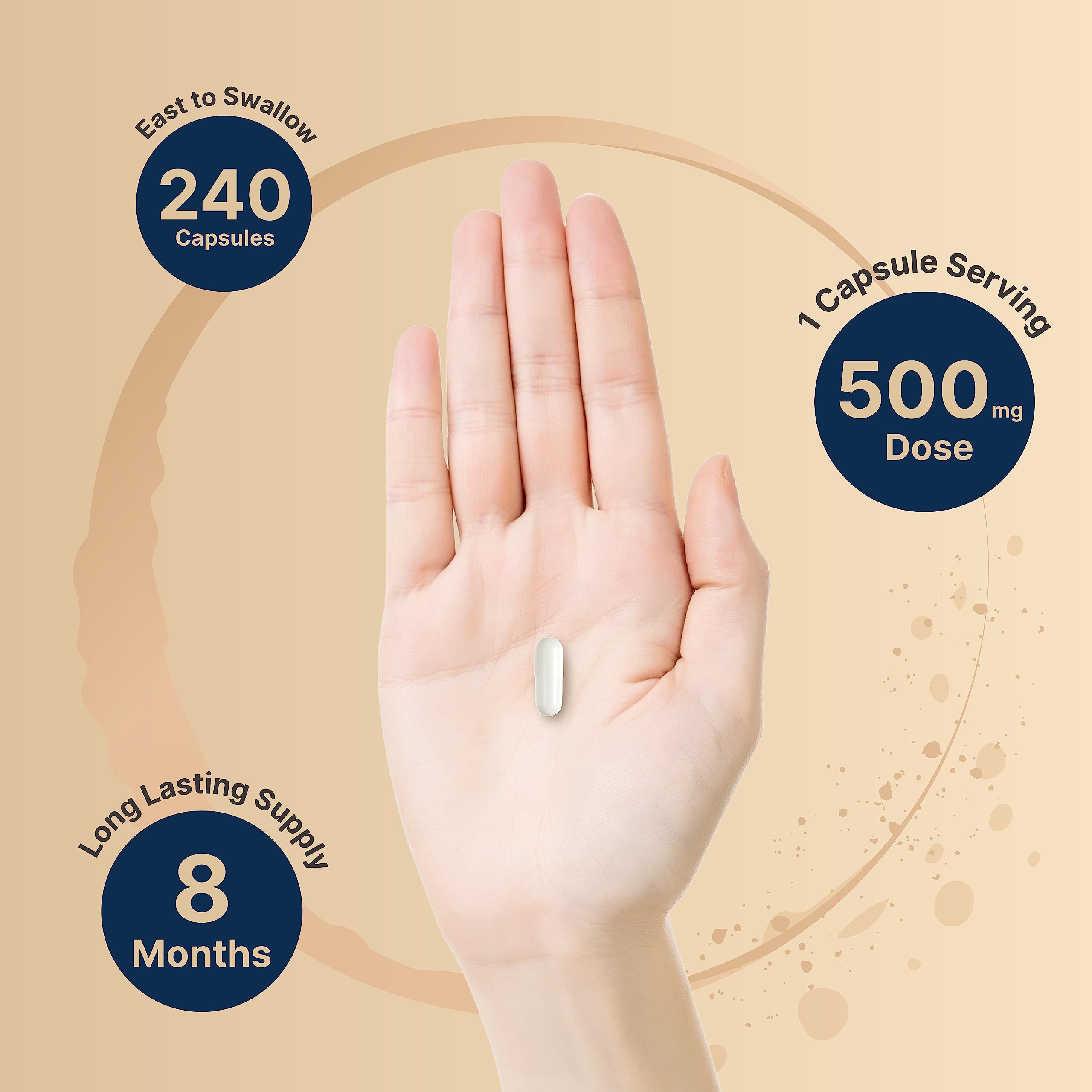 Magnesium Glycinate Capsules 500mg | 240 Count, 100% Chelated & Purified, 3rd Party NatureBellBuy Supplements Australia