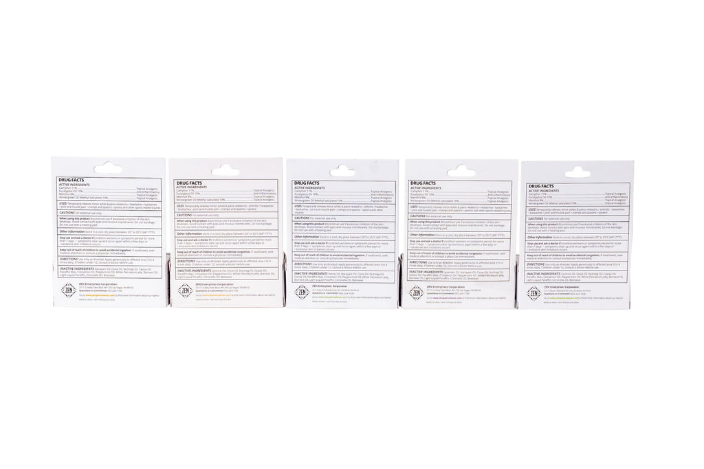 ZEN Variety Pack – Plant-Based Topical Balm Collection – Includes Relief, Sports, Women’s Sports, Women’s Relief & Hemp – 0.7 oz Each – #TrustedByLegends ZENBuy Supplements Australia