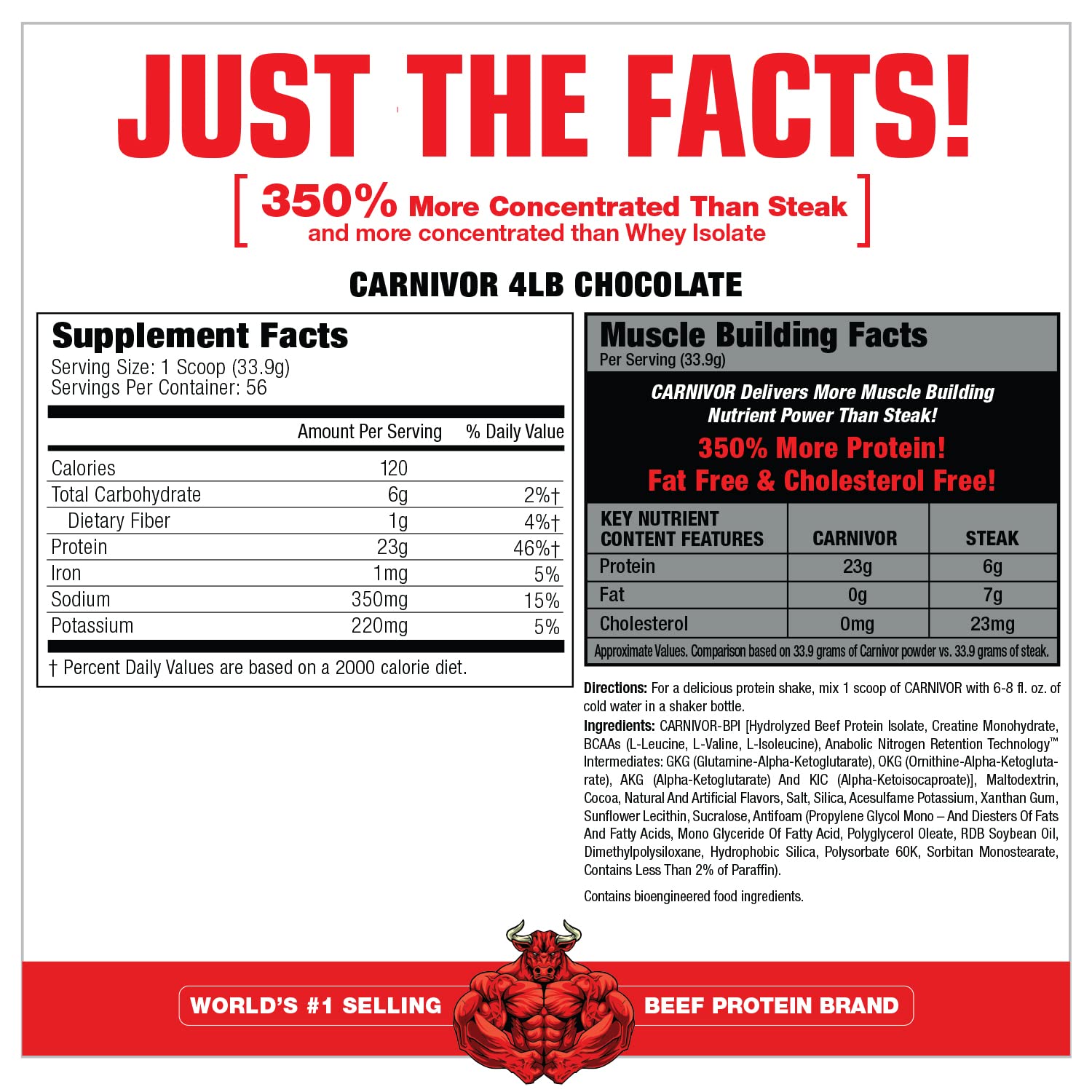MuscleMeds, Carnivor Beef Protein Isolate Powder 56 Servings, Chocolate, 72 Ounce MuscleMedsBuy Supplements Australia