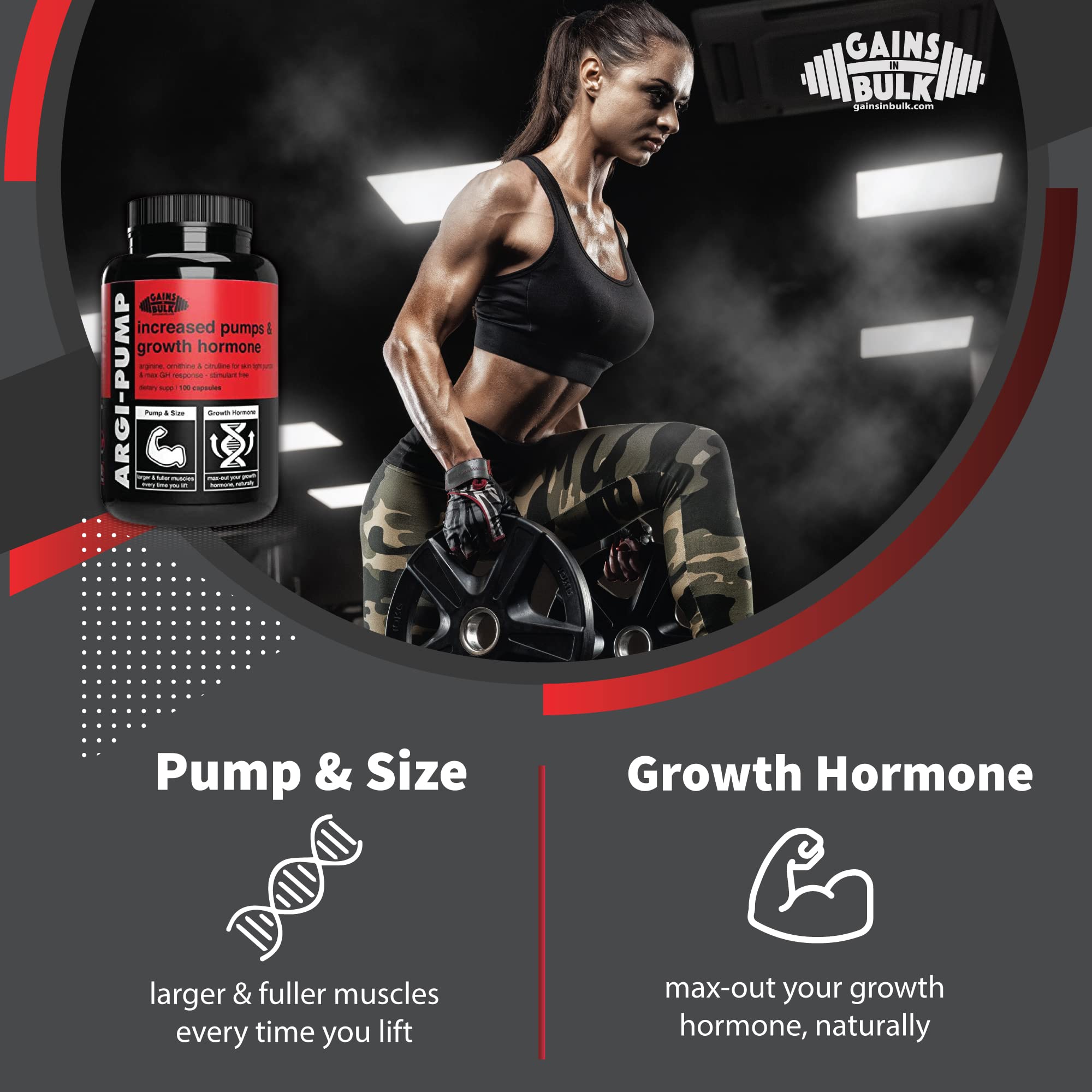 Gains in Bulk, Argi Pump, L-Arginine Nitric Oxide Booster with L-Citrulline and L-Ornithine GAINS IN BULK GAINSINBULK.COMBuy Supplements Australia