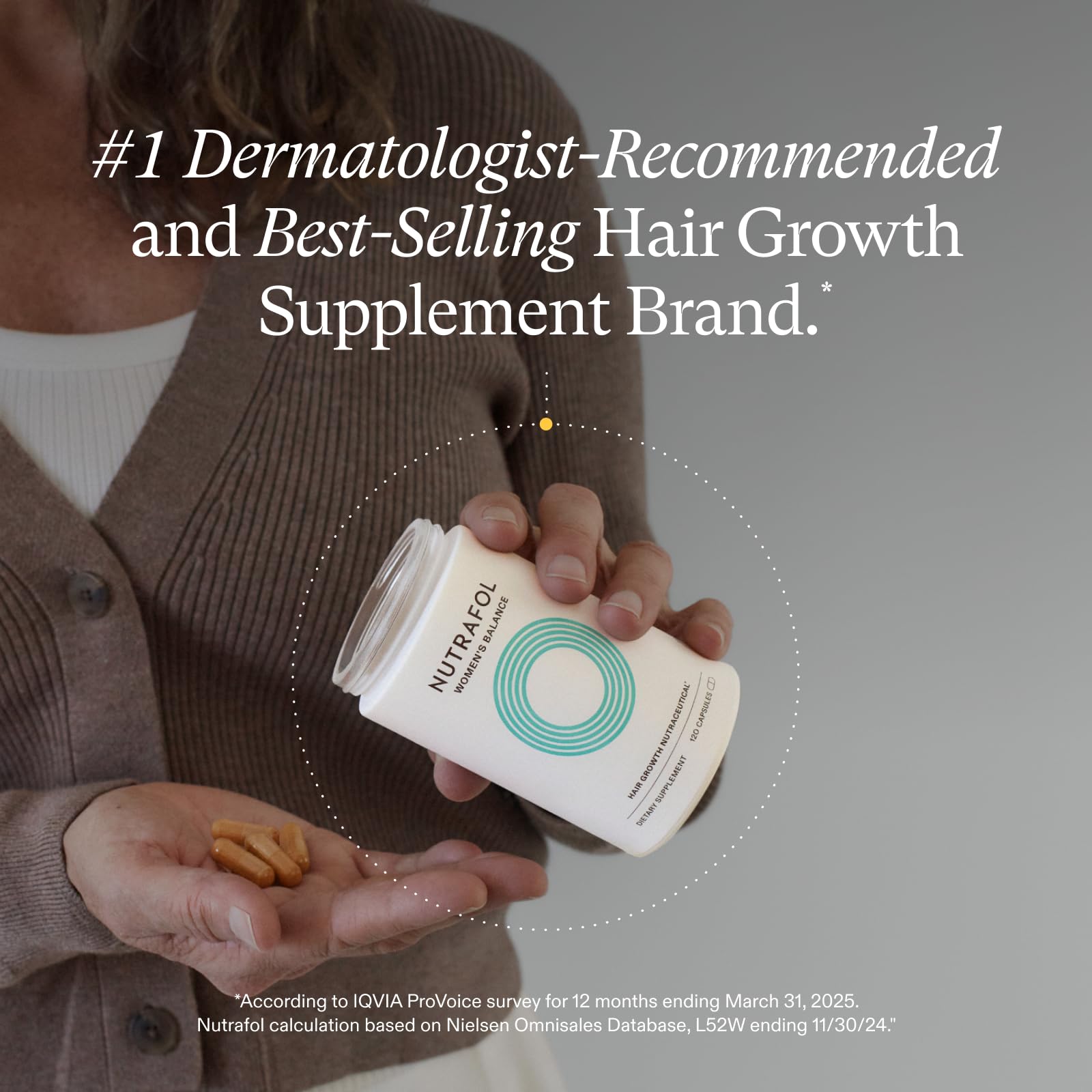 Nutrafol Women's Balance Hair Growth Supplements, Ages 45 and Up, Clinically Proven for Visibly Thicker Hair and Scalp Coverage in 3-6 Months, Dermatologist Recommended - 1 Month Supply Refill Pouch NutrafolBuy Supplements Australia