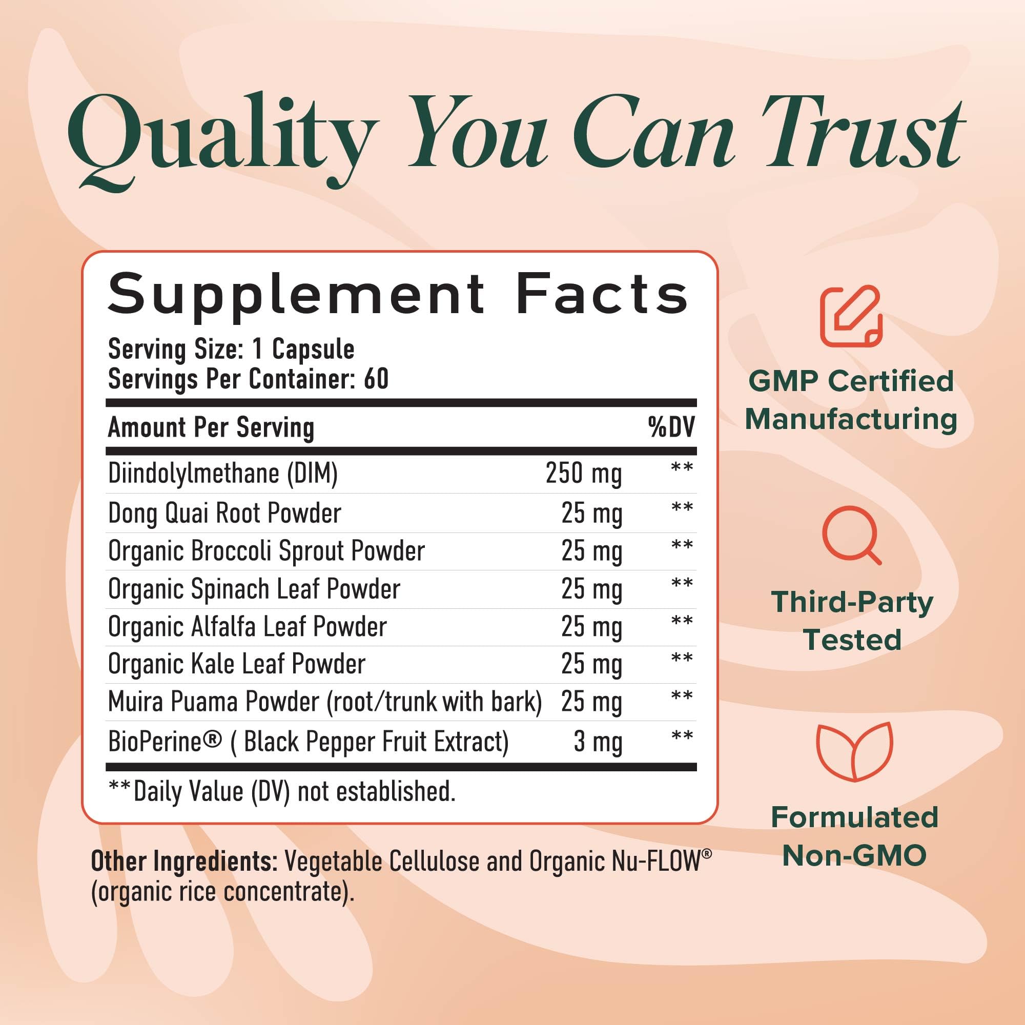 DIM Supplement for Women 250 mg | Estrogen & Hormone Balance | Menopause, Hot Flashes & Night Sweats Support | DIM Complex Estrogen Supplement for Women | with BioPerine | Gluten-Free | 60 Ct SMNutritionBuy Supplements Australia