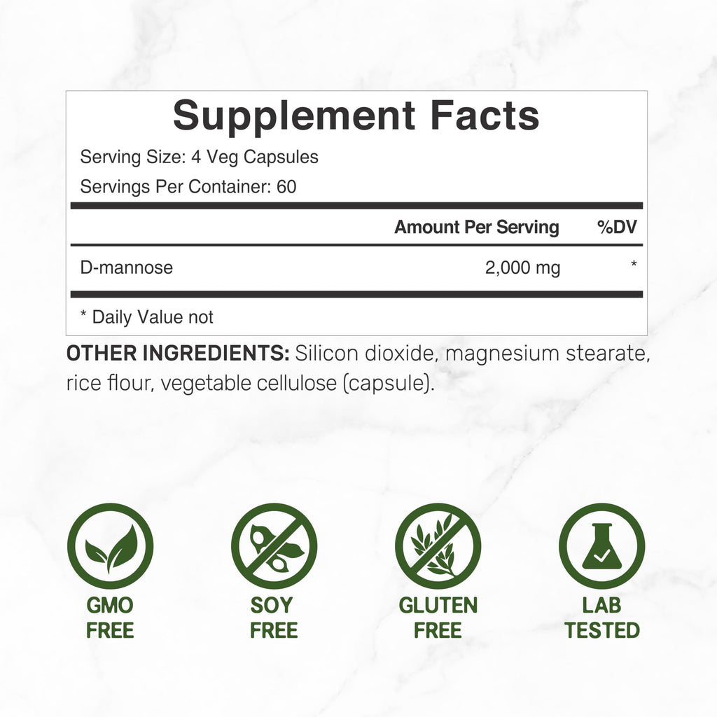 DEAL SUPPLEMENT D Mannose 500mg Capsules (2,000mg Per Serving), 240 Veggie Pills – Fast Acting Water-Soluble Form – Extra Strength Urinary Tract (UTI) Health Support – Non-GMO, Vegan Friendly DEAL SUPPLEMENTBuy Supplements Australia