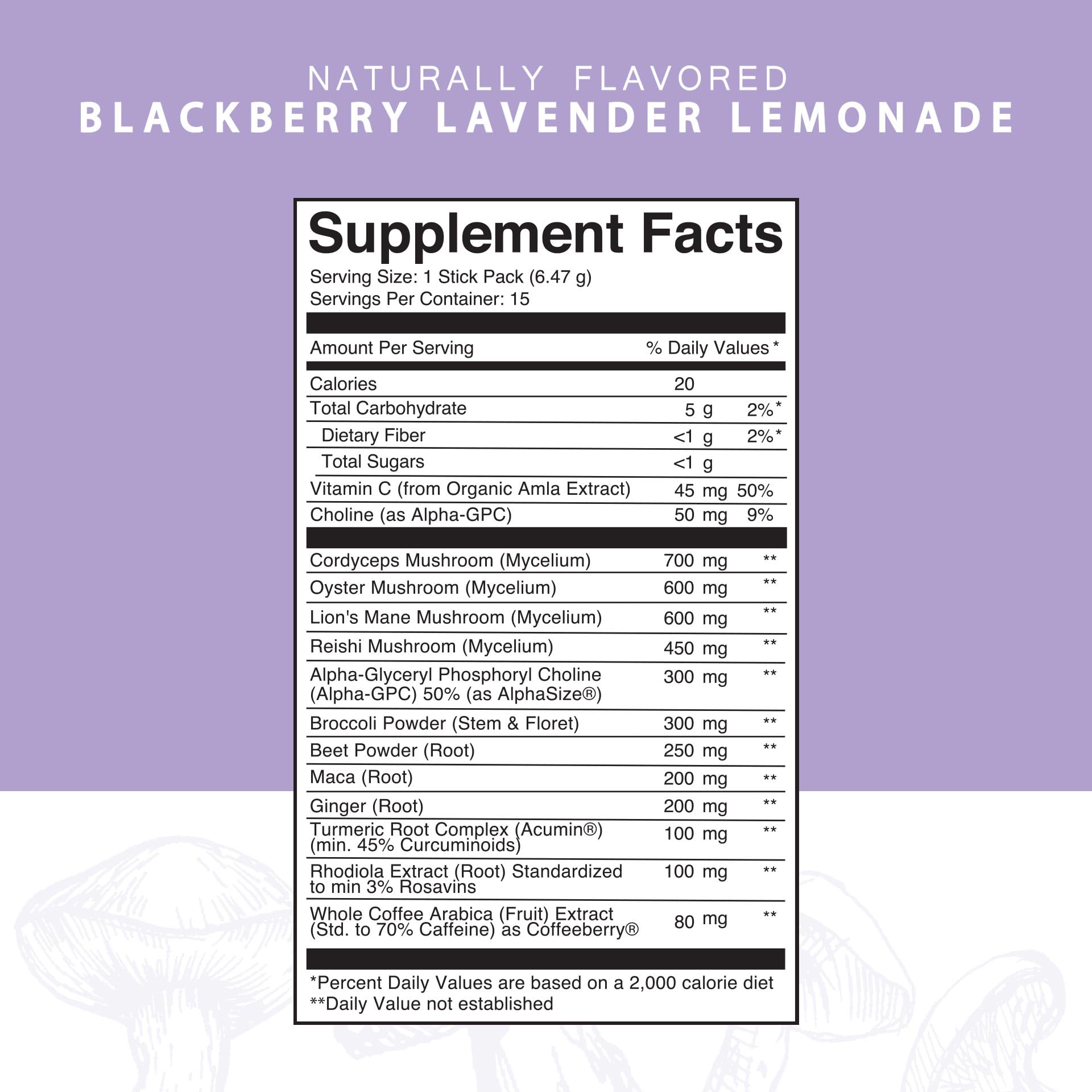 Roots Focus Brain Supplement - Nootropic Mushroom Supplement Powder for Memory, Focus, Energy - Lion's Mane, Cordyceps, and Reishi Mushrooms with Caffeine - Blackberry Lemonade, 15 On the Go Packets Silver Star NutritionBuy Supplements Australia
