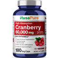 NusaPure Cranberry 60,000 mg 180 Veg Caps (Bioperine, Non-GMO, Vegan) NusaPureBuy Supplements Australia
