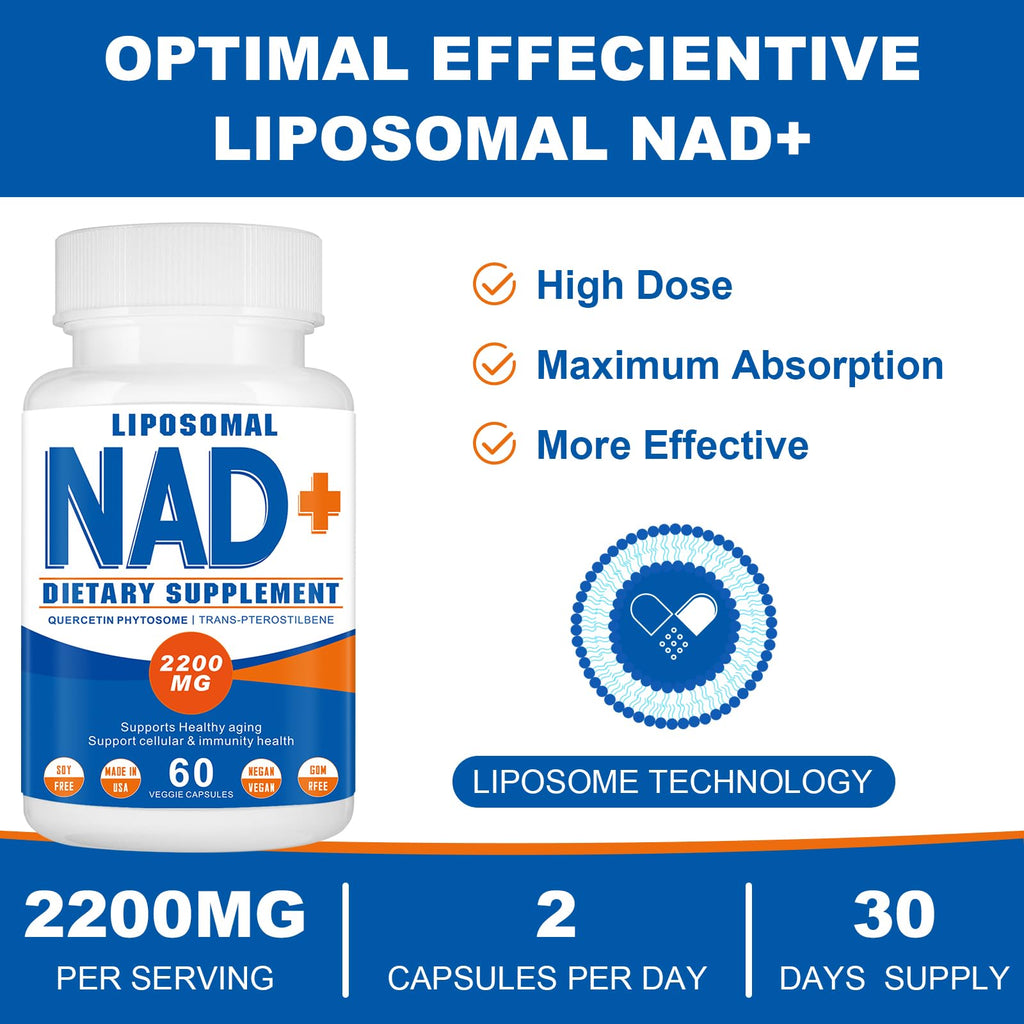 Spliferkou 2200mg Liposomal NAD+ Supplement - Enhances Cell Energy & Aging Defese, 60 Capsules SpliferkouBuy Supplements Australia