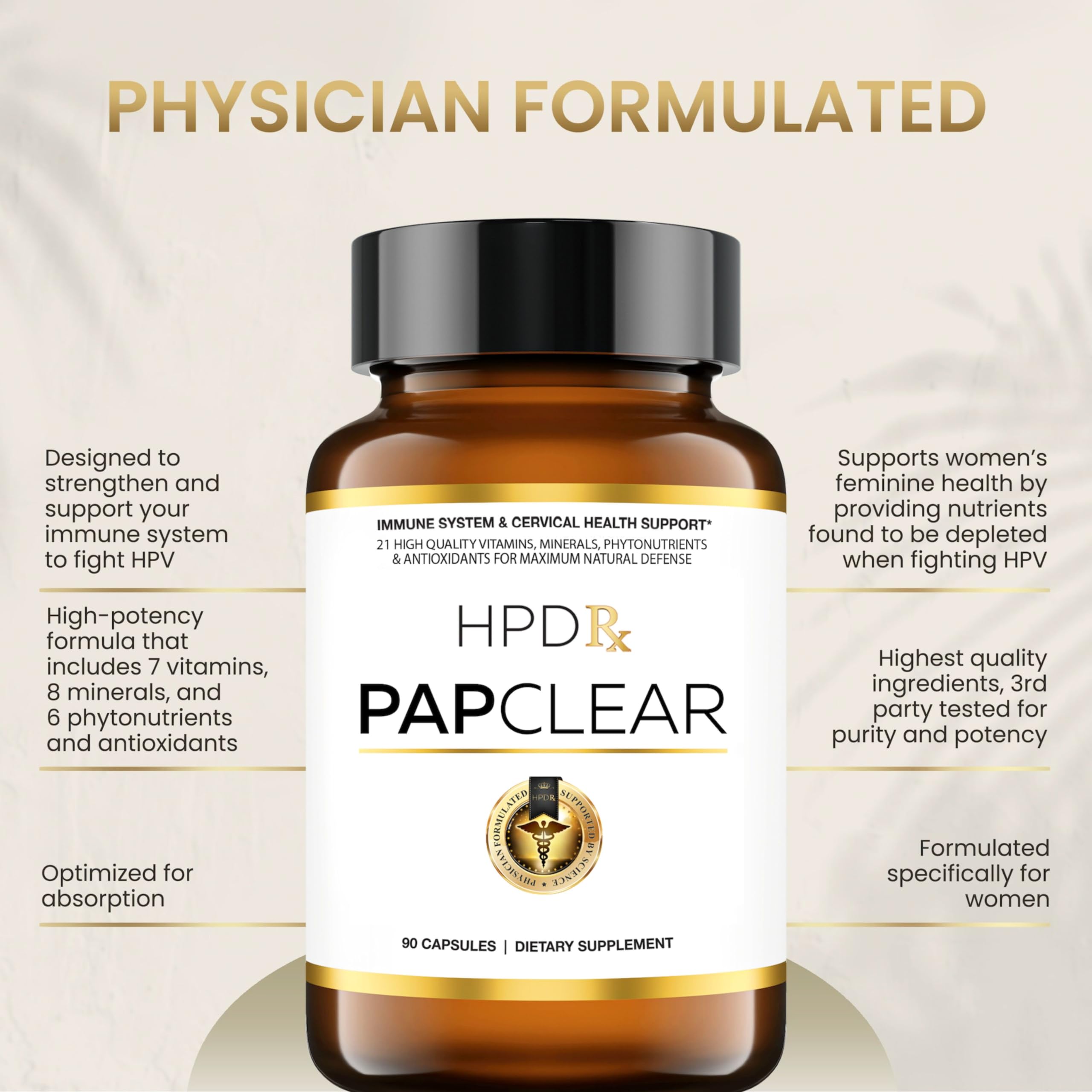 HPD Rx PAPCLEAR Physician Formulated | All Natural HPV Immune Support Supplement HPD RxBuy Supplements Australia