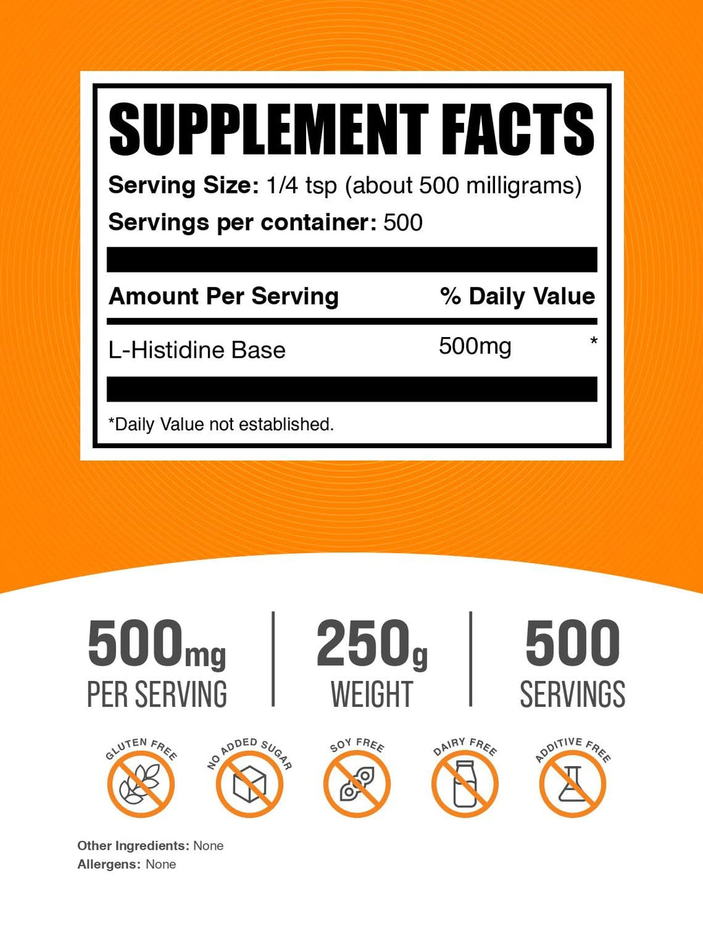 BulkSupplements.com L-Histidine Powder - as L-Histidine Base, Histidine Supplement - Essential Amino Acid & Gluten Free, 500mg per Serving, 250g (8.8 oz) (Pack of 1) BulkSupplementsBuy Supplements Australia