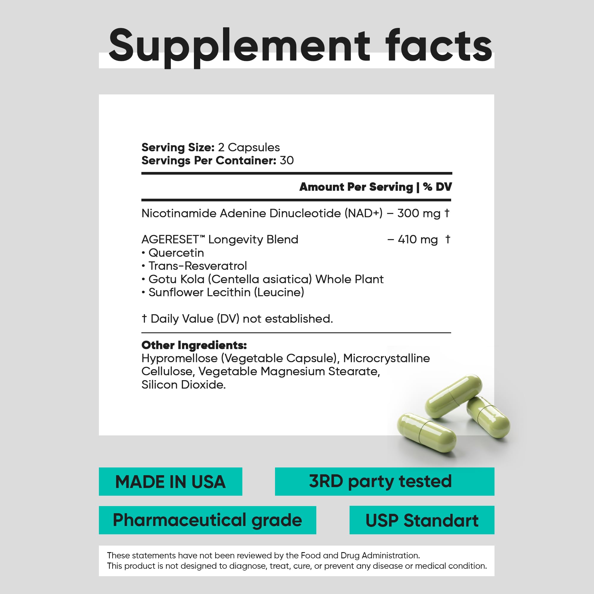 JoysLife AGERESET NAD Supplement NMN Alternative Liposomal + Gotu Kola for Women & Men w/Resveratrol, Quercetin, Gotu Kola JoysLifeBuy Supplements Australia
