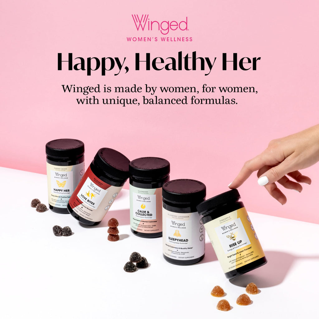 Winged Wellness Multivitamin Gummies for Teen Girls - Teen Vitamins for Mood & Hormonal Health - Vegan Gummy Supplement with Chaste Tree, Lemon Balm, L-Theanine, Probiotics & Biotin - 50 Gummies Winged WellnessBuy Supplements Australia