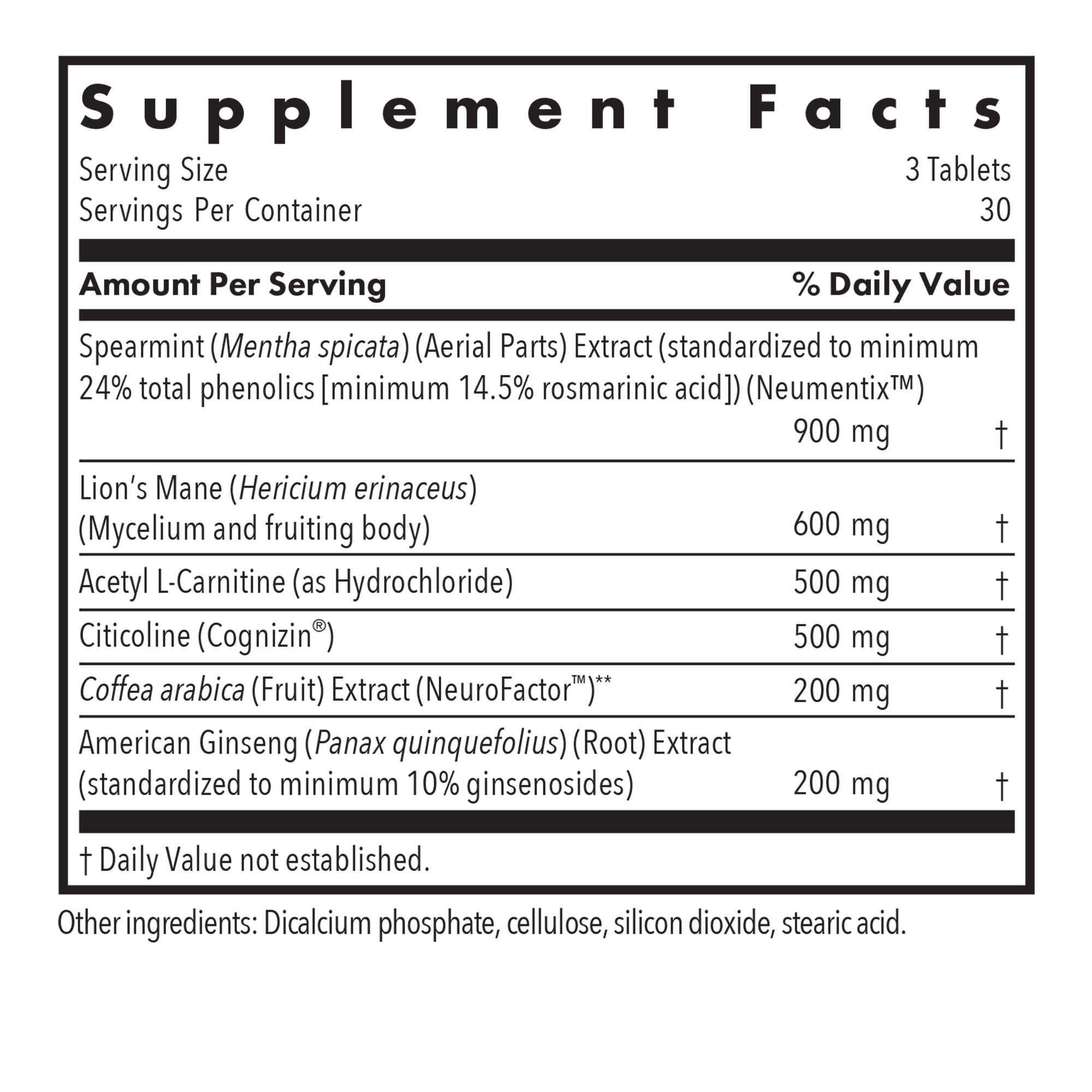 Allergy Research Group Advanced NeuroPlus - Nootropic Formula with Spearmint Extract, Lions Mane & Citicoline - Supports Working Memory Focus & Cognitive Function - 30 Servings - 90 Tablets Allergy Research Group buy supplements Au