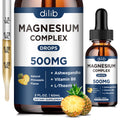 Dilib magnesium complex drops with a pineapple and dropper on a white background