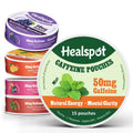 Healspot Nootropic Caffeine Pouches, Energy Pouches with 50mg Caffeine | Taurine | Vitamin B12 | Alpha-GPC | L-Theanine, Focus and Energy Supplements Variety Packs 5 Flavors HealspotBuy Supplements Australia