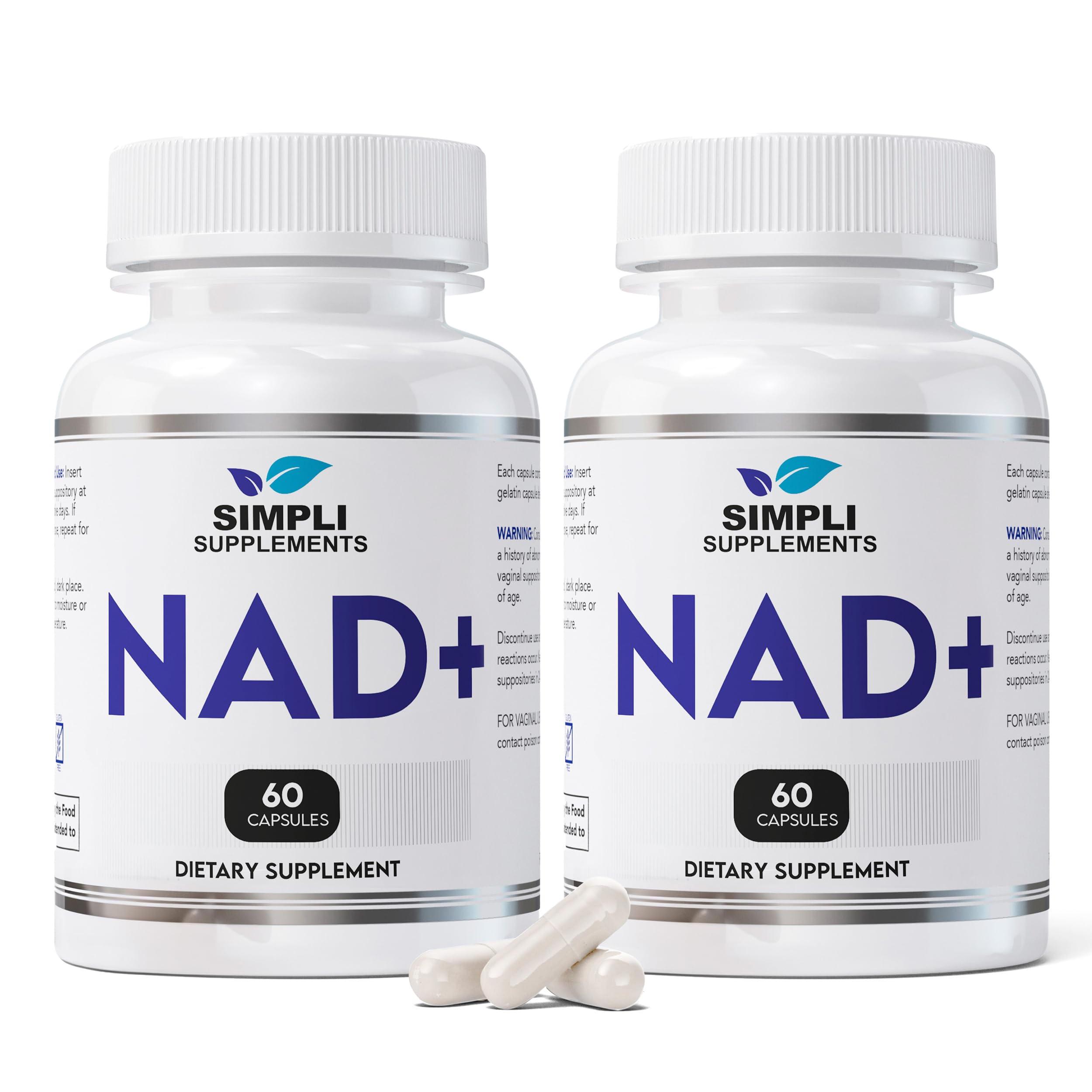 NAD Supplement for Anti-Aging and Cell Regeneration | NAD Booster 500mg Per Serving | NMN Supplement Alternative | Similar to Nicotinamide Riboside | 120 Capsules (2 Month Supply) Simpli SupplementsBuy Supplements Australia
