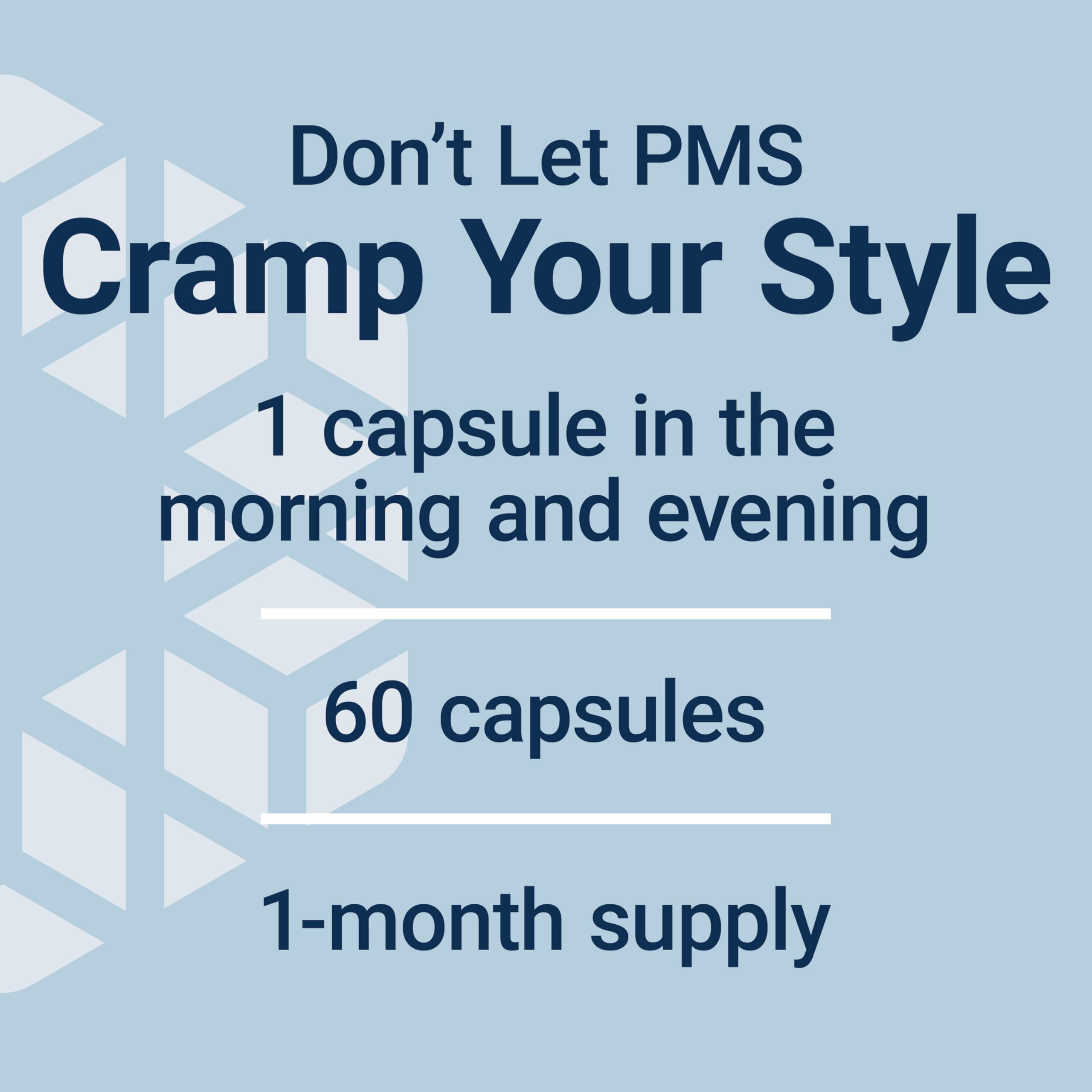 Life Extension Daily PMS Relief, Menstrual Comfort Supplement, PMS-Related Cramps, Lower Back discomfort, Mood, Ginger, Magnesium, B6, Gluten-Free, Non-GMO, 60 Capsules Life ExtensionBuy Supplements Australia