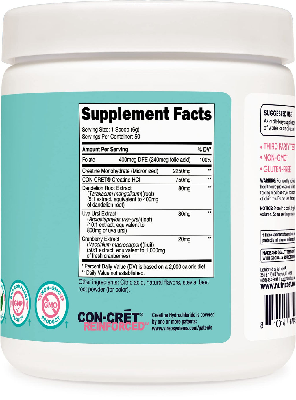 Nutricost Creatine Monohydrate Powder for Women, Micronized, Strawberry Lemonade NutricostBuy Supplements Australia