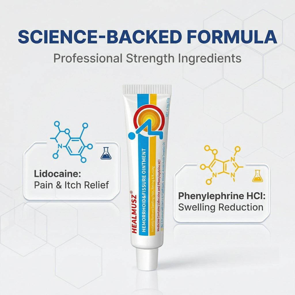 HEALMUSZ Hemorrhoid & Fissure Ointment,with 4% Lidocaine and Phenylephrine HCl,Fast Relief for Pain, Swelling, Discomfort & Itching | 1.5 oz HEALMUSZBuy Supplements Australia