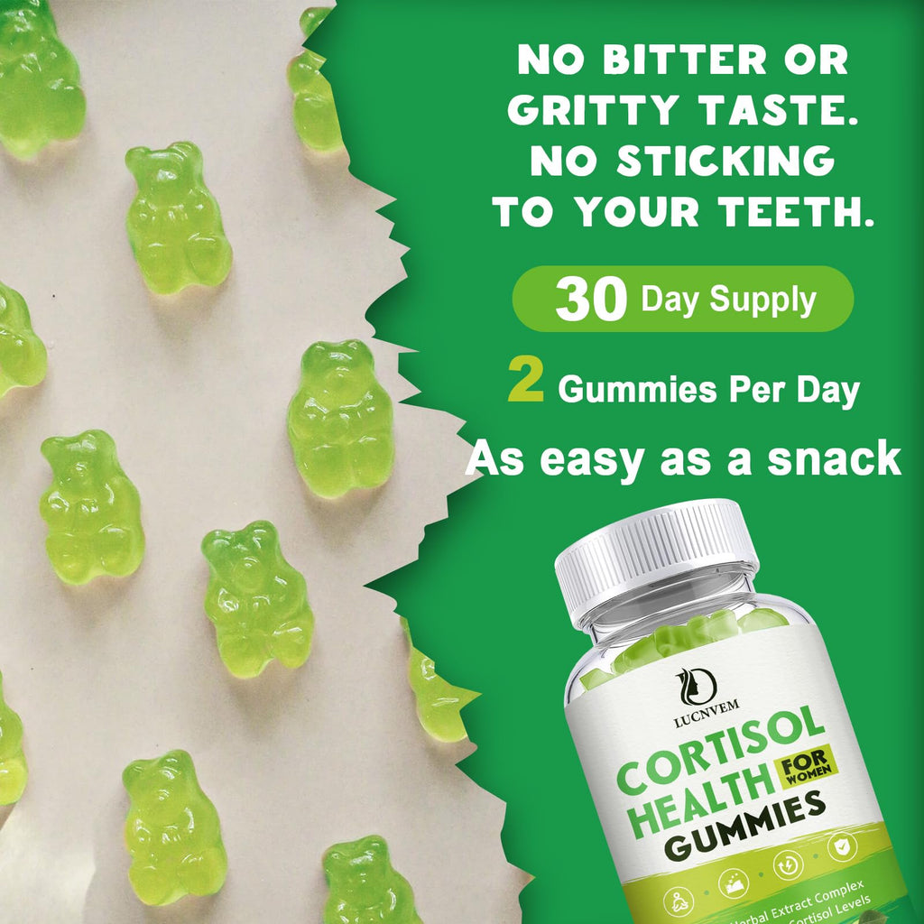Cortisol Detox for Women Gummies, Cortisol Reducer Detox Manager, Magnesium Ashwagandha Rhodiola Rosea Herbal Complex for Mood/Focus & Sleep, Maintain Healthy Cortisol Levels - 30 Day Vegan Supply LUCNVEMBuy Supplements Australia