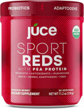 Terra Kai Organics Juce SR7 Sport Reds Organic Fruit & Veggies w/Pea Protein | 43 Superfoods, Antioxidants, Mushrooms, Beets, Herbal Adaptogens, Probiotic, Fiber, Garden Berry Flavor (30 Servings) Terra Kai OrganicsBuy Supplements Australia