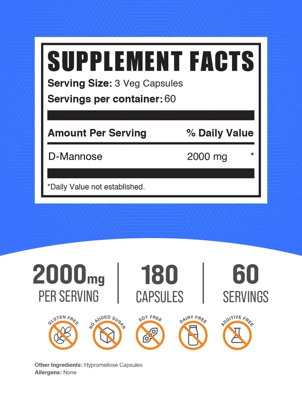 BulkSupplements.com D-Mannose Capsules - D-Mannose Supplement, for Urinary Tract Support - Vegan & Gluten Free, 3 Capsules per Serving (2000mg), 180 Count (Pack of 1) BulkSupplementsBuy Supplements Australia