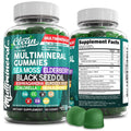 Sea Moss Gummies | Clinically Tested - Black Seed Oil Ashwagandha Elderberry Burdock Root Chlorella Manuka Honey - Vegan Irish Sea Moss Gummy Vitamins