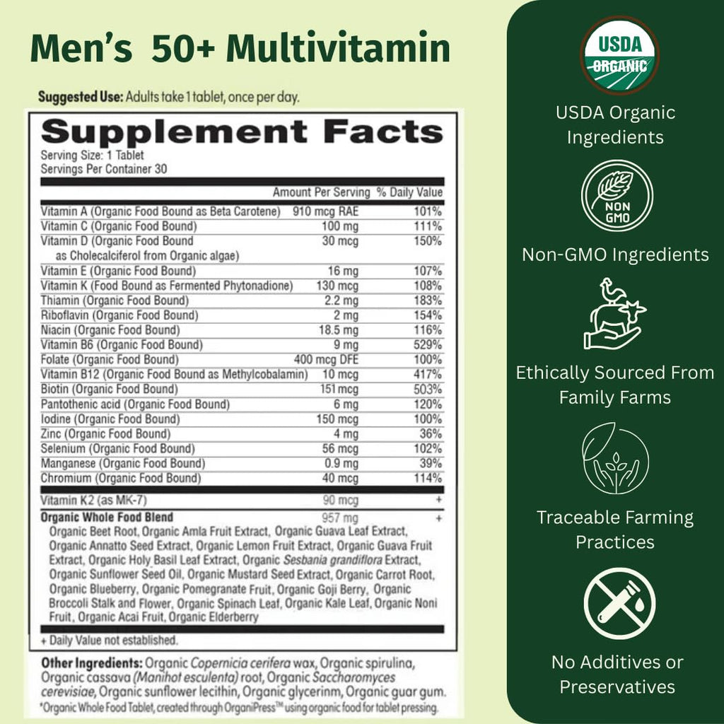 EarthFirst Organic Women's & Men's 50+ Once Daily Multi Bundle,19 Vitamins from Herbs & Superfoods, 30 Count EarthFirst Organic buy supplements Au