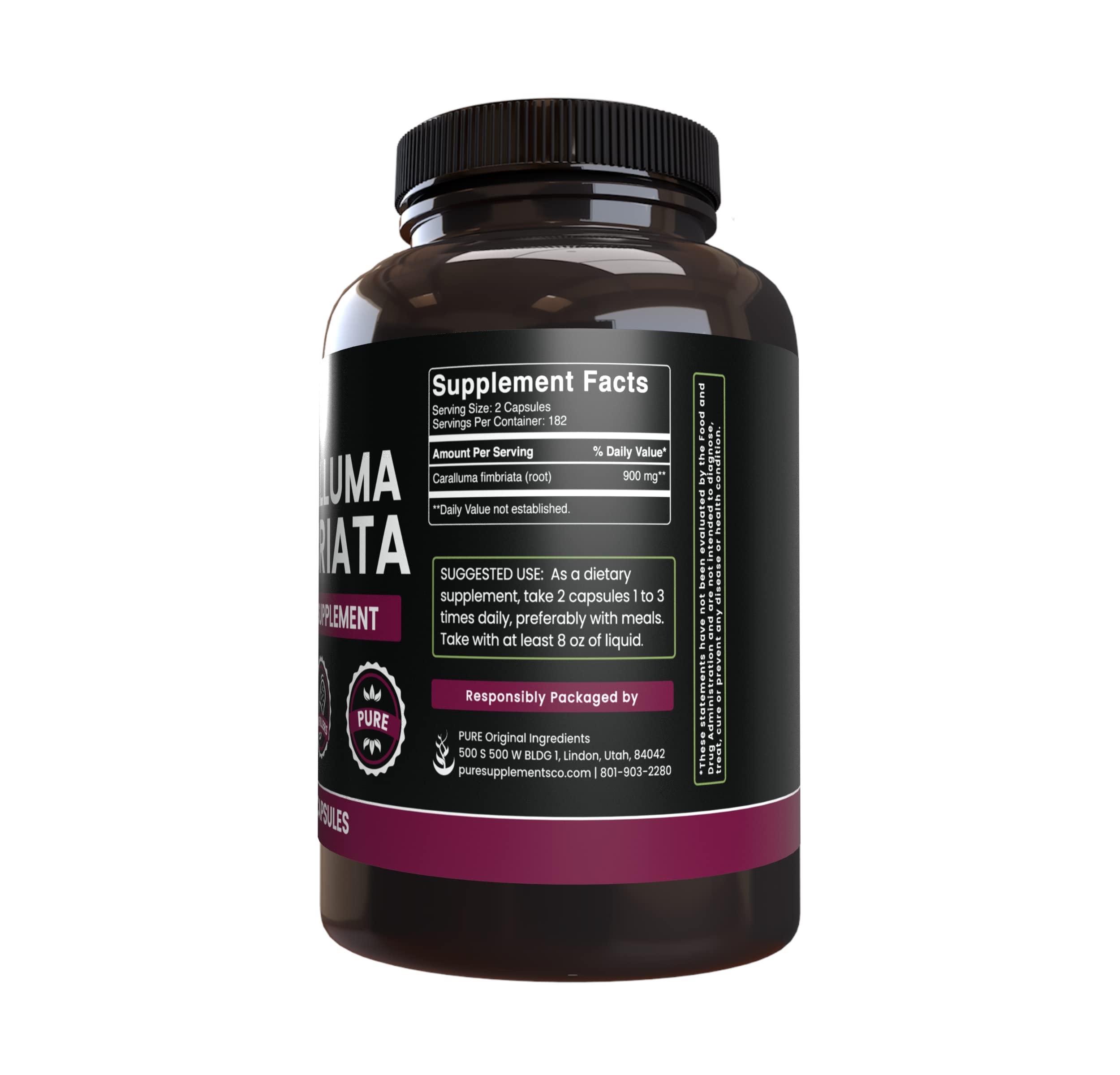 PURE ORIGINAL INGREDIENTS Caralluma Fimbriata (365 Capsules) No Magnesium Or Rice PURE ORIGINAL INGREDIENTSBuy Supplements Australia