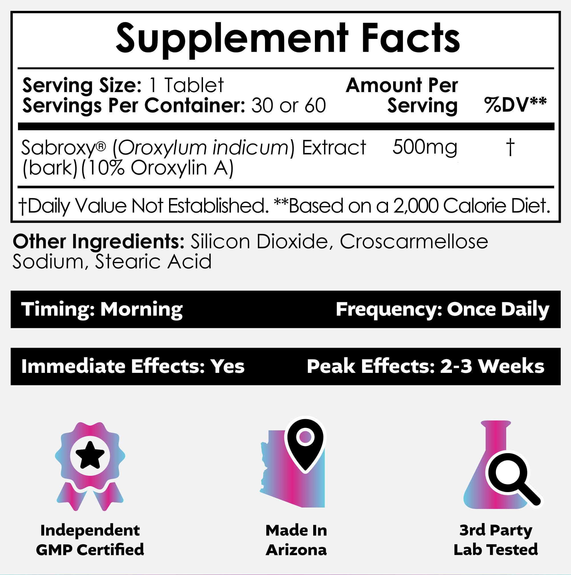 Nootropics Depot Sabroxy® Tablets | 500mg | 30 Count | Minimum 10% Oroxylin-A | Oroxylum indicum | May Help Promote Focus & Motivation | May Help Promote Cognitive Function Nootropics DepotBuy Supplements Australia
