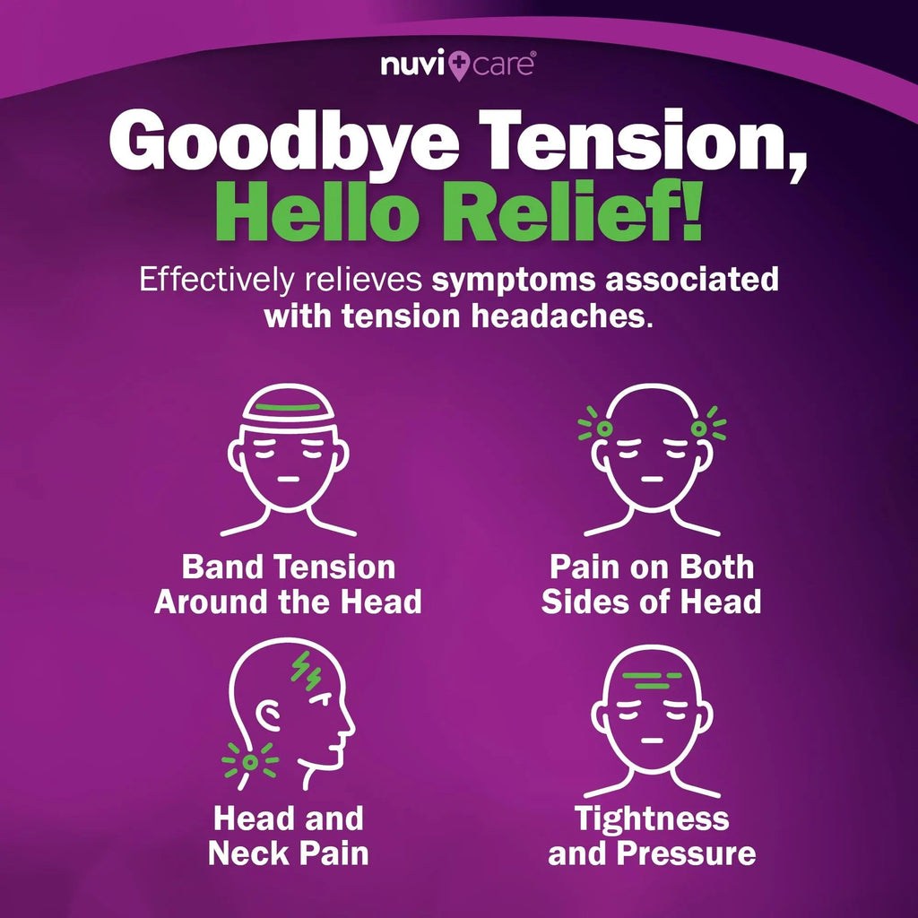 Nuvicare Tension Headache Relief Pills with 500mg Acetaminophen and 65mg Caffeine - Non Aspirin Pain Reliever Aid - Compare to Active Ingredient in Aspirin Free Excedrin Tension Headache (100 Caplets) NUVICAREBuy Supplements Australia