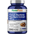 NusaPure French Maritime Pine Bark Extract 400mg per Veggie Caps 200-Day Supply Bioperine Non-GMO Vegan NusaPureBuy Supplements Australia