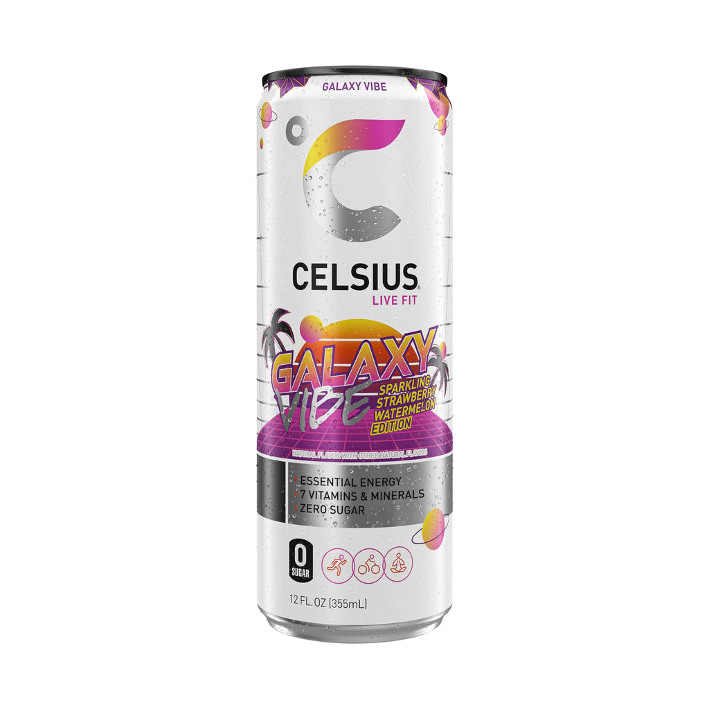CELSIUS Sparkling Galaxy Vibe, Functional Essential Energy Drink 12 Fl Oz (Pack of 12) CELSIUSBuy Supplements Australia
