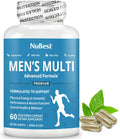 Multivitamin for Men with 38 Key Nutrients, B Complex, D3, A, C, Zinc, Magnesium, Calcium, Asian Ginseng, Ashwagandha, Turmeric for Bones, Muscle NuBestBuy Supplements Australia