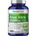 NusaPure Aloe Vera 40,000mg Per Veggie Caps - 150 Count - Aloe Vera Gel Supplement - Extract 200:1, Vegetarian, Non-GMO, Bioperine NusaPureBuy Supplements Australia