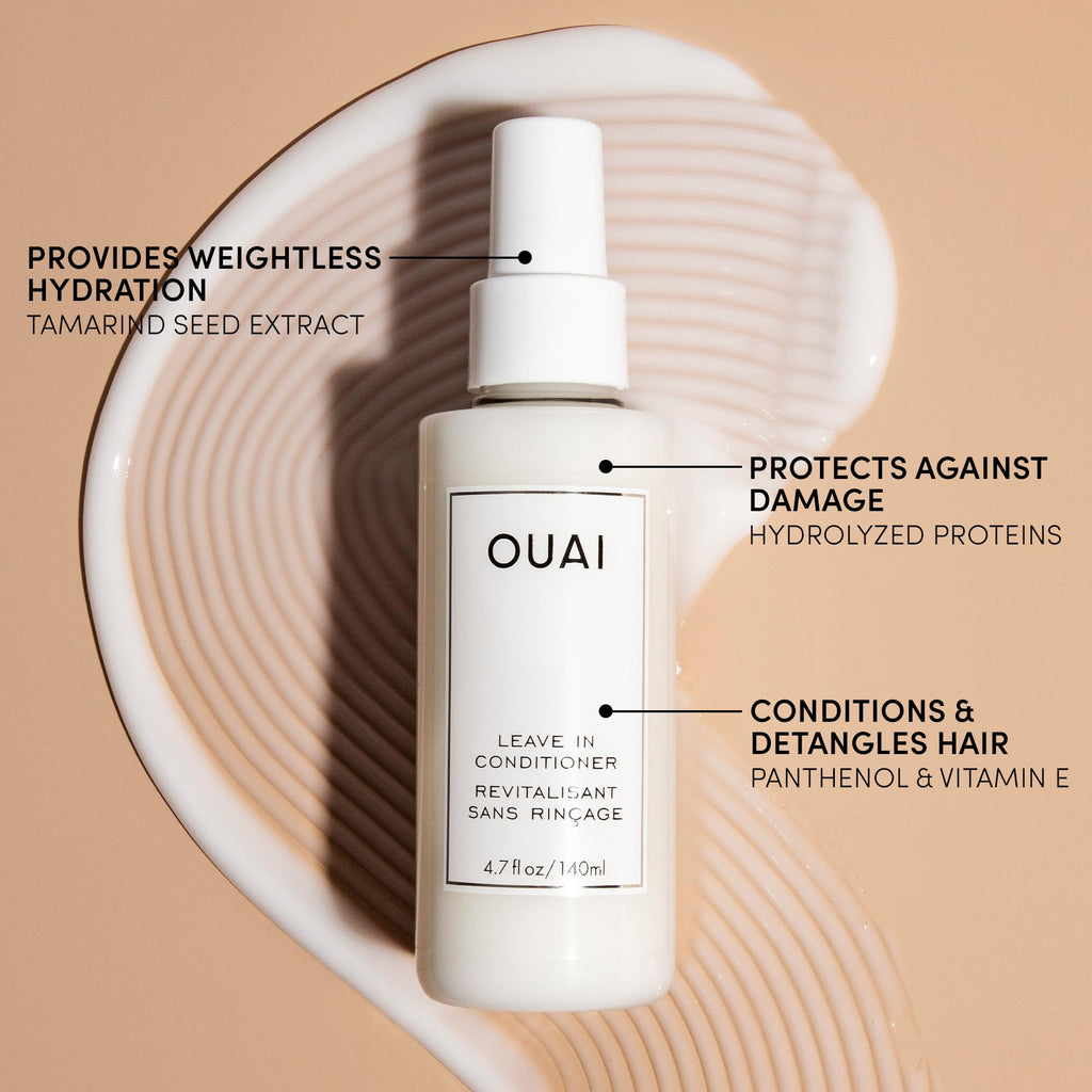 OUAI Leave In Conditioner & Heat Protectant for Hair - Prep Hair for Styling or Use as Detangling Spray to Fight Frizz & Flyaways - No Parabens, Sulfates or Phthalates (4.7 oz) OUAIBuy Supplements Australia