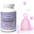 Peachlife Boric Acid Suppositories and Small Soft Menstrual Cup with Ring Pull