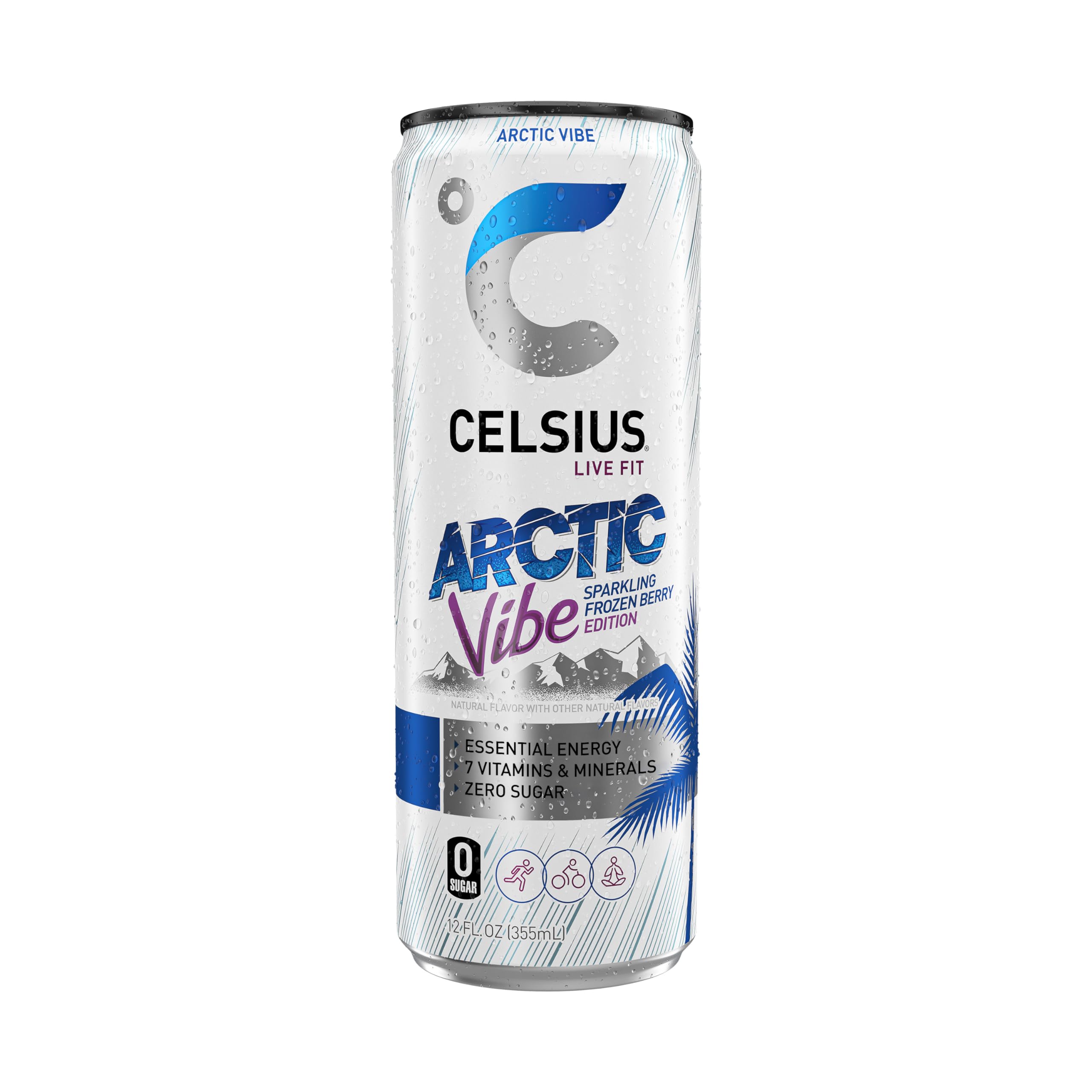 CELSIUS Arctic Vibe Sparkling Frozen Berry, Functional Essential Energy Drink, 12 Fl Oz CELSIUSBuy Supplements Australia