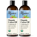 Sky Organics Castor Oil (2x16oz) USDA Organic Cold-Pressed Unrefined100% Pure
