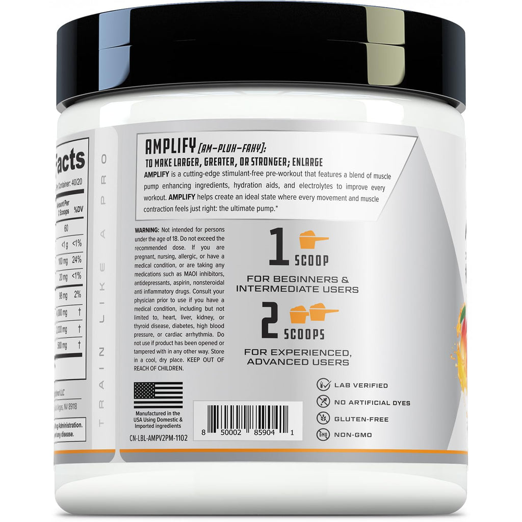 Cutler Nutrition Amplify 2.0 Caffeine Free Pre Workout for Men and Women Stimulant Free Cutler NutritionBuy Supplements Australia