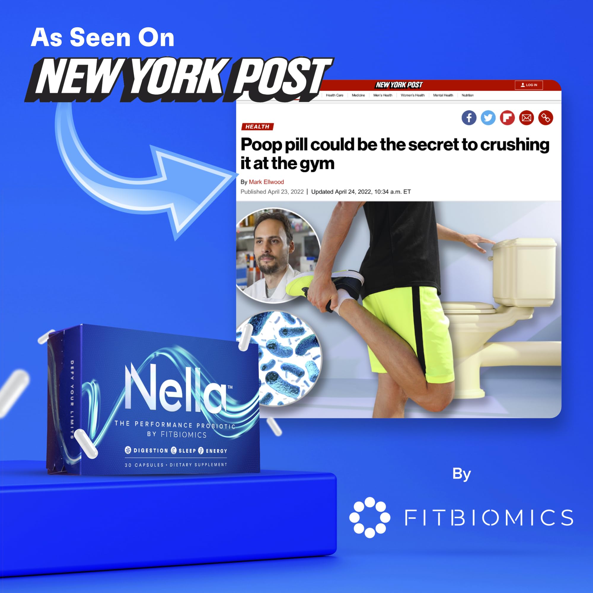 FITBIOMICS Nella Gut Health Supplements for Women & Men (30 Capsules) FITBIOMICSBuy Supplements Australia