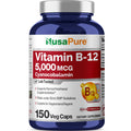 NusaPure Vitamin B12-5000 MCG 150 Veggie Capsules (Non-GMO, Vegan) - Max Strength Vitamin B12 NusaPureBuy Supplements Australia