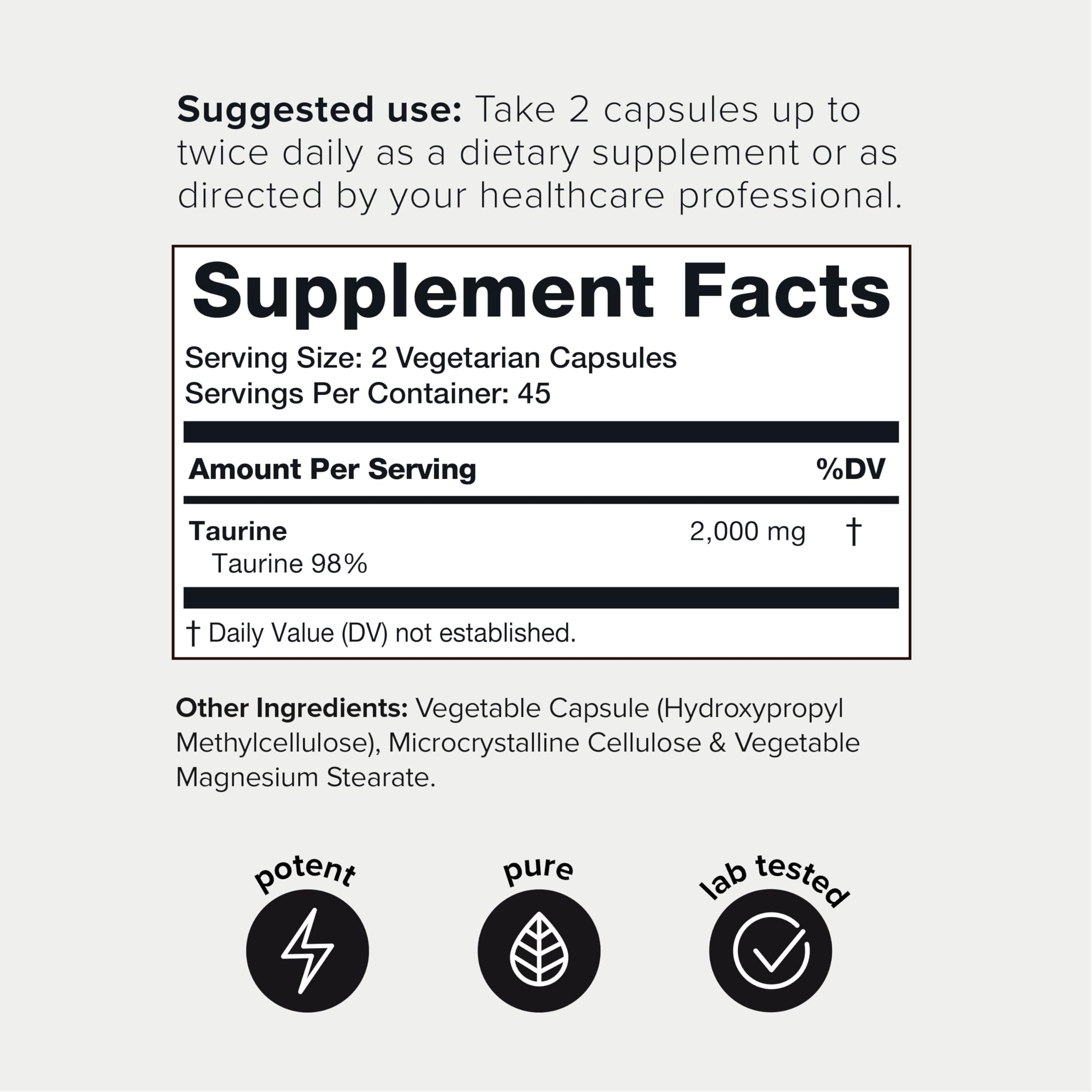 Toniiq 2000mg Taurine Supplement - High Purity Taurine Powder Capsules, 98%+ Pure ToniiqBuy Supplements Australia
