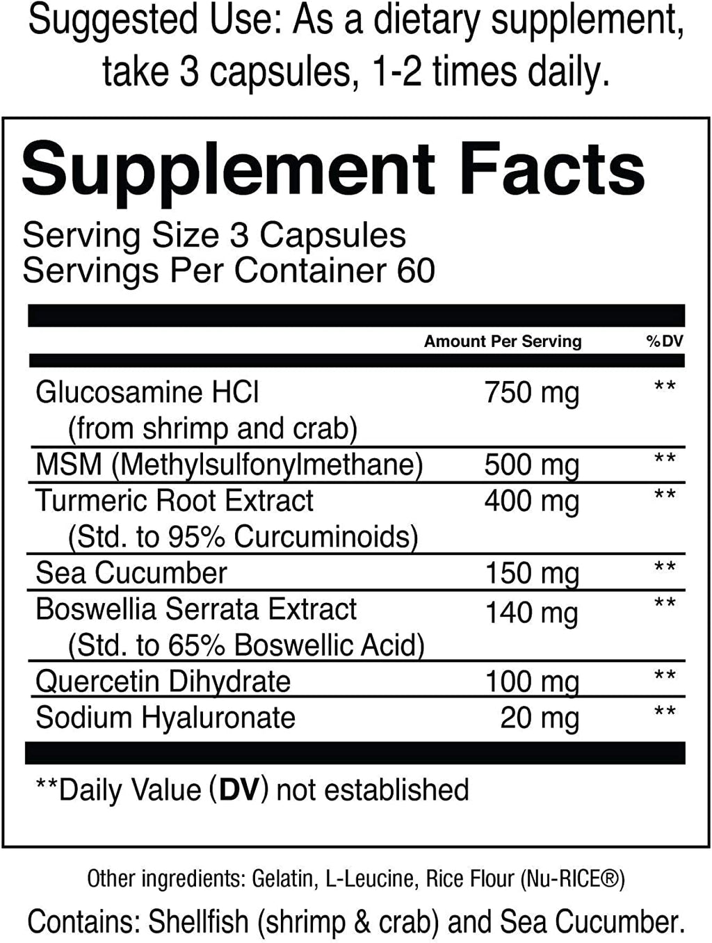 Jocko Fuel Joint Support Supplement - Glucosamine MSM for Joint Pain, Mobility, & Flexibility w/Turmeric & Boswellia (180 Capsules) Jocko FuelBuy Supplements Australia