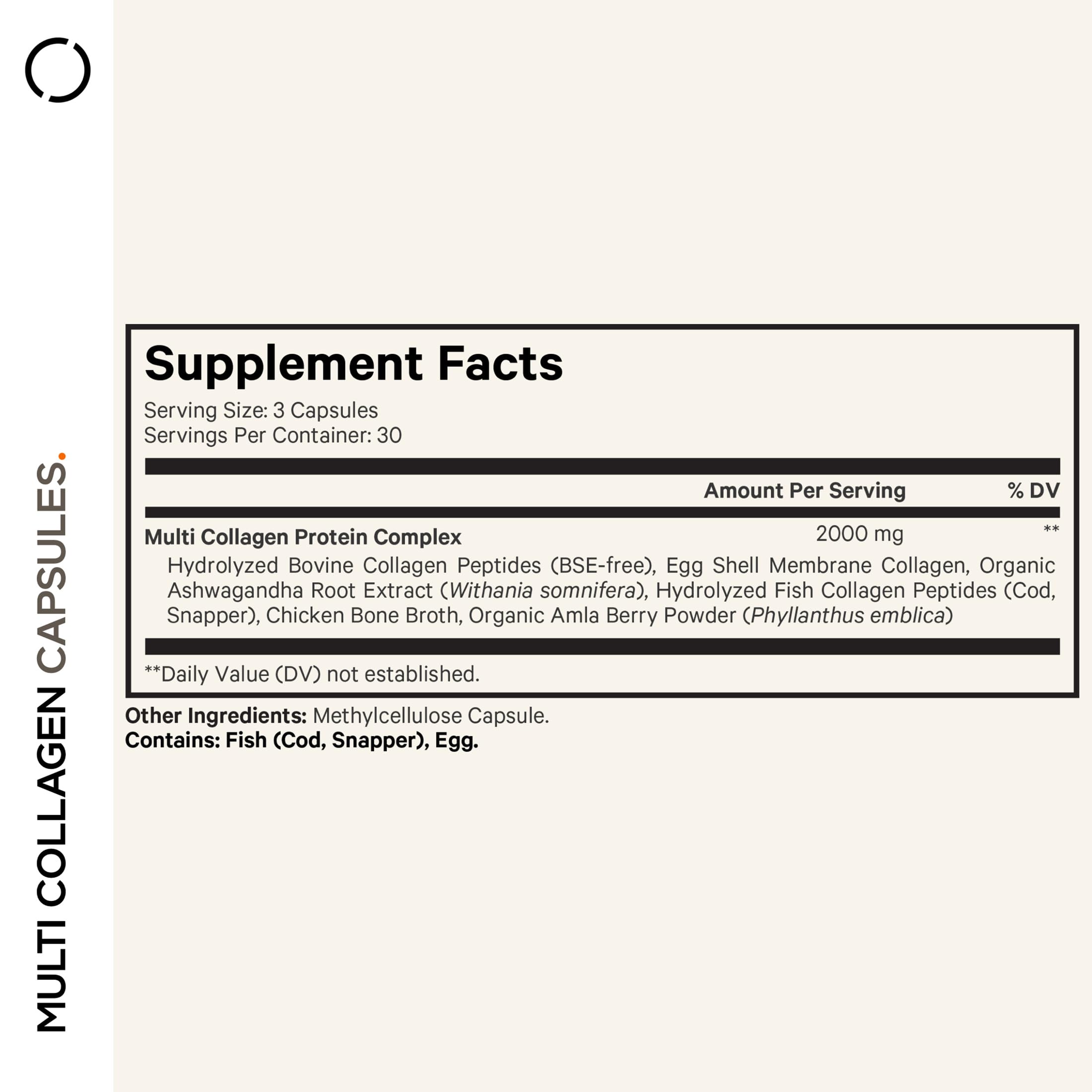 Codeage Multi Collagen Peptides Protein Capsules, 5 Collagen Types, Grass-Fed & Hydrolyzed Bovine Collagen Pills Supplement, Ashwagandha, Amla Berry Vitamins, Collagen Peptides - 90 Capsules CodeageBuy Supplements Australia