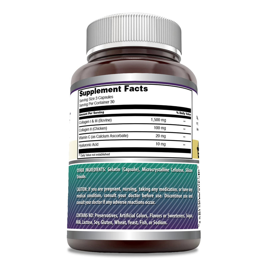 Amazing Formulas Advanced Collagen Supplement | Collagen Type I, II & III with Vitamin C & Hyaluronic | 1600 Mg Per Serving | 90 Capsules | Non-GMO | Gluten-Free | Made in USA Amazing NutritionBuy Supplements Australia