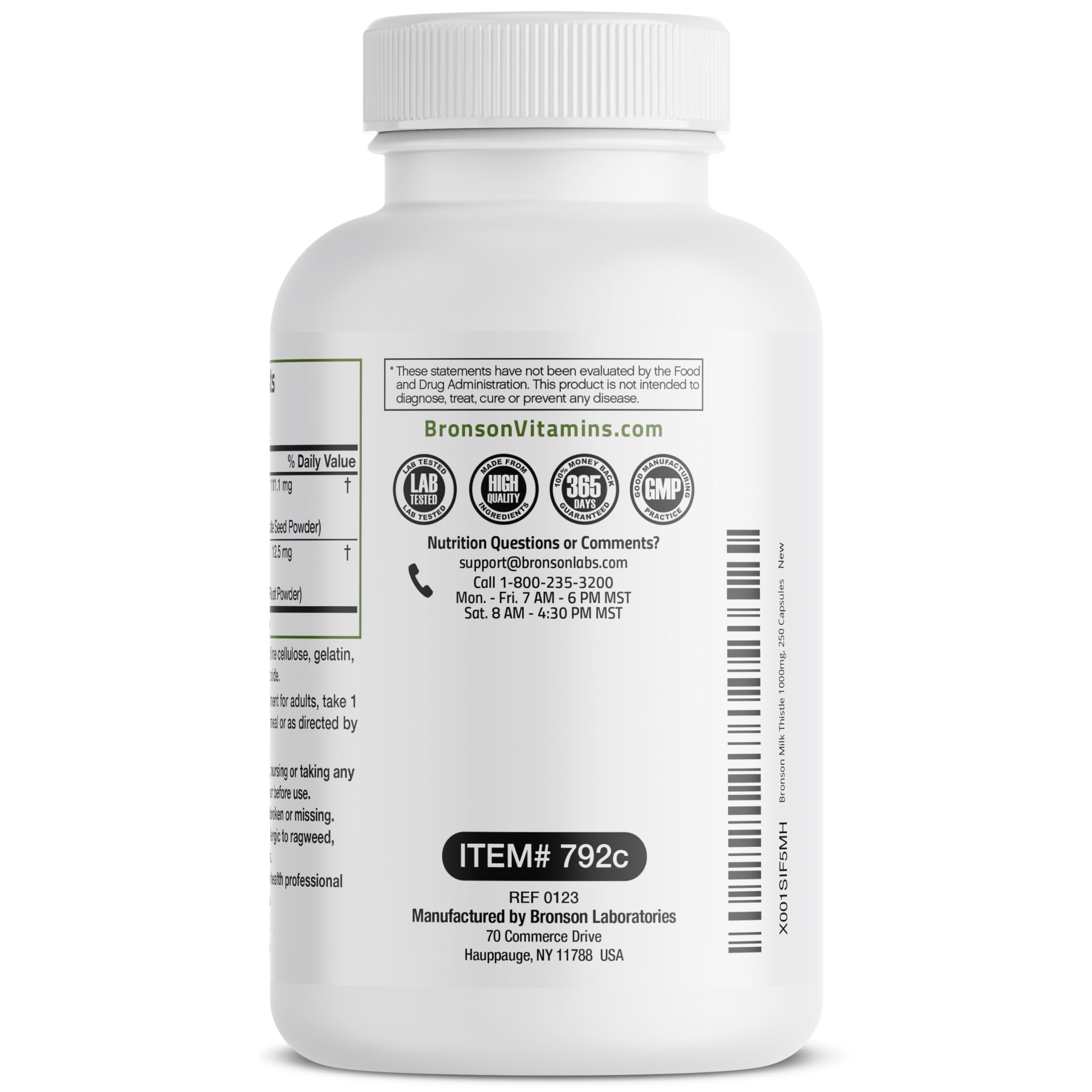 Bronson Milk Thistle Silymarin Marianum & Dandelion Root Liver Health Support BronsonBuy Supplements Australia