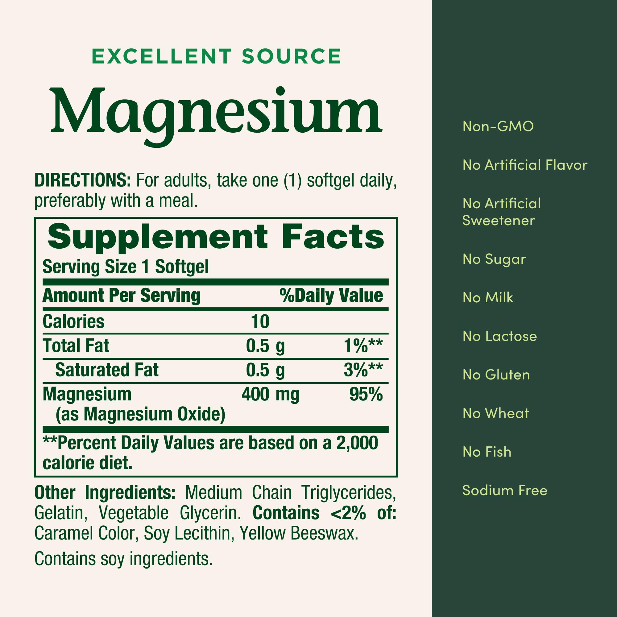 Nature's Bounty Magnesium 400 mg Softgel, Whole Body Support, Magnesium Supplements for Men and Women, Heart, Nerve & Bone Health, 75 Softgels (Pack of 1) Nature's BountyBuy Supplements Australia