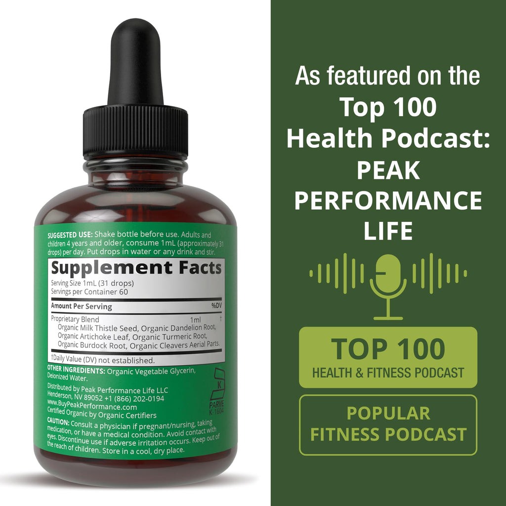 USDA Organic Liver Cleanse Detox & Repair. 6-in-1 Liquid Drops with Organic Milk Thistle, Artichoke Extract, and More. Zero Sugar, Liver Health Support Tincture Supplement Alternative to Capsules Peak PerformanceBuy Supplements Australia